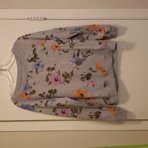 St. John's Bay Gray Floral Long Sleeve Size M